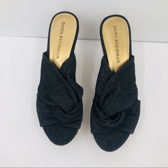 Diana Buchman women’s Denim wedge sandals size 6.5 - Picture 8 of 8